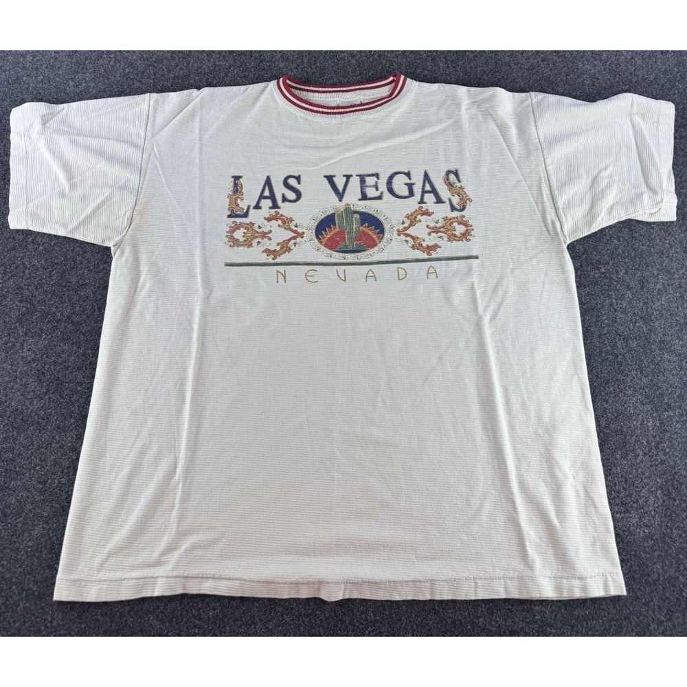 VTG Las Vegas Nevada Ringer T Shirt USA Single Stitch Tourist XL - Picture 2 of 9